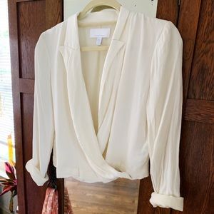 White wrap blazer